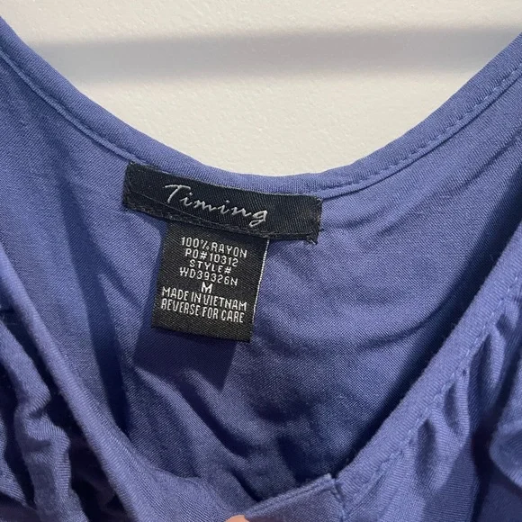 Timing Blue Ruched Ruffled Sundress - Picture 3 of 4